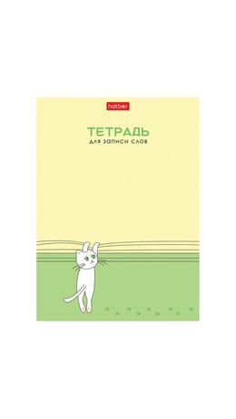 Тетрадь-словарь для записи иностранных слов А6 24л, скоба, линия, HATBER, Умный котик, 090006, 24Т6В5_29740