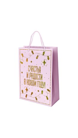 Пакет подарочный (1шт) новогодний, 33x13x45см, "Сказочный Новый Год", голография, ЗОЛОТАЯ СКАЗКА, 592428