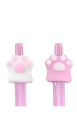 Ручка с топпером шариковая автоматическая FUNSTER (ФАНСТЕР) "CAT PAW", СИНЯЯ, ассорти, пишущий узел 0,7 мм, линия письма 0,35 мм, 144376