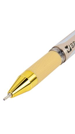 Ручка шариковая масляная с грипом BRAUBERG "Delta Plus Gold", СИНЯЯ, пишущий узел 0,7 мм, линия письма 0,35 мм, 144256