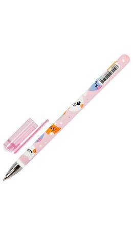Ручка шариковая с принтом FUNSTER (ФАНСТЕР) STICK "FAT CATS", СИНЯЯ, SOFT TOUCH покрытие, узел 0,7 мм, линия 0,35 мм, 144389