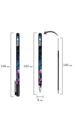 Ручка шариковая с принтом FUNSTER (ФАНСТЕР) STICK "ANIME", СИНЯЯ, SOFT TOUCH покрытие, узел 0,7 мм, линия 0,35 мм, 144392