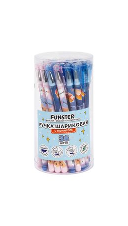 Ручка шариковая с принтом FUNSTER (ФАНСТЕР) STICK "FAT CATS", СИНЯЯ, SOFT TOUCH покрытие, узел 0,7 мм, линия 0,35 мм, 144389