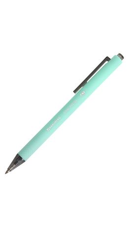 Ручка шариковая автоматическая BRAUBERG "VIVID PASTEL", корпус soft-touch, СИНЯЯ, пишущий узел 0,7 мм, линия письма 0,35 мм, 144404