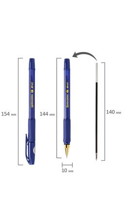 Ручка шариковая BRAUBERG BP-GT GLD BLUE, СИНЯЯ, корпус тонированный, пишущий узел 0,7 мм, линия письма 0,35 мм, 144505