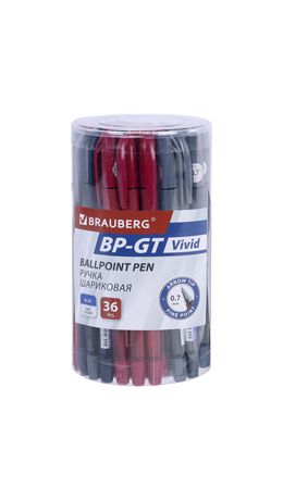 Ручка шариковая BRAUBERG BP-GT VIVID, СИНЯЯ, корпус ассорти, пишущий узел 0,7 мм, линия письма 0,35 мм, 144502