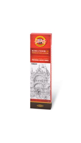 Карандаш чернографитный KOH-I-NOOR 1500, 1 шт., 8H, корпус желтый, заточенный, 150008H01170