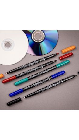 Маркер двусторонний для CD/DVD/BD ЧЕРНЫЙ CENTROPEN, 0,6 мм/2,5 мм, 3616, 636160112