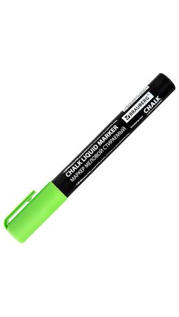Маркер меловой CHALK LIQUID MARKER, ЗЕЛЕНЫЙ, 3 мм, стираемый, BRAUBERG "CHALK", 152587