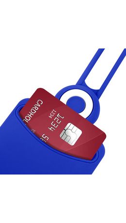 Бейдж вертикальный для пропуска и ID-карт, СИЛИКОНОВЫЙ, 85х54 мм, шнурок 42 см, синий, BRAUBERG, 238902
