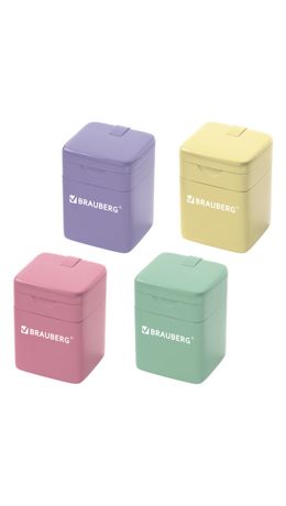 Точилка кросс-серия "PASTEL", с контейнером, корпус ассорти, BRAUBERG, 273255