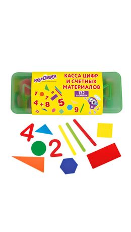 Набор счетных материалов мозаика, пенал, 132 элемента, ЮНЛАНДИЯ, 274055