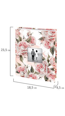 Фотоальбом BRAUBERG "Flowery love" на 200 фото 10х15 см, твердая обложка, окно под фото, 391424