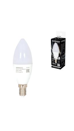 Лампа светодиодная SONNEN EXTRA, 7 (60) Вт, Е14, свеча, нейтральный белый, 30000 ч, LED C37-7W-4000-Е14, 457903