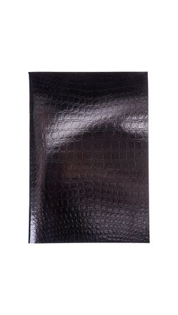 Тетрадь бумвинил А4 96 л., скоба, офсет №1, клетка, ЧЕРНАЯ, "Metallic", тиснение CROCO, HATBER, 072787, 96Т4бвВ3