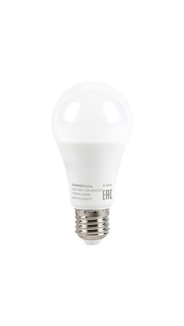 Лампа светодиодная SONNEN EXTRA, 12 (100) Вт, Е27, груша, нейтральный белый, 30000 ч, LED A60-12W-4000-Е27, 457895