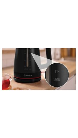 Чайник BOSCH TWK3M123, 1,7 л, 2400 Вт, закрытый нагревательный элемент, пластик, черный