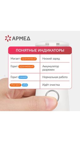 Ингалятор-небулайзер портативный ультразвуковой АРМЕД М102, производительность 0,2 мл, 2014301