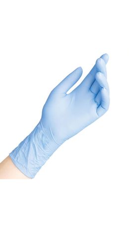 Перчатки нитриловые смотровые 50 пар (100 шт.), голубые, SAFE&CARE ZN302, размер M (средний), ЧЗ