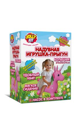 Попрыгун надувной "Единорог", 57х27х50 см, ПВХ, насос, JOLLY JOT (ДЖОЛЛИ ДЖОТ), 666128