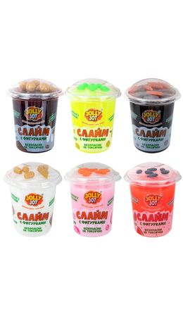 Слайм с фигурками, вкусняшки, 200 г, АССОРТИ 6 видов, JOLLY JOT (ДЖОЛЛИ ДЖОТ), 666668