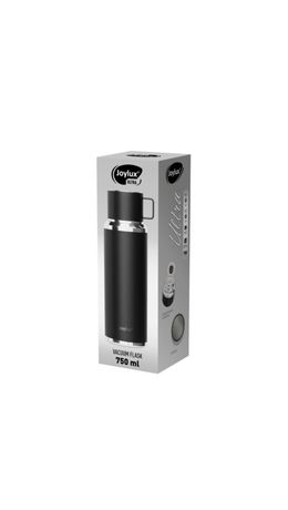 Термос 0,75 л JOYLUX (ДЖОЙЛЮКС) ULTRA, нержавеющая сталь SUS316, крышка/кружка, питейник, сито, черный матовый, 700314