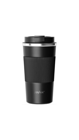 Термокружка 510 мл JOYLUX (ДЖОЙЛЮКС) EVERY DAY, нержавеющая сталь SUS304, силиконовый рукав, черный матовый, 700292