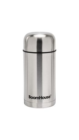 Термос 1 л для еды/напитков с широким горлом, BOOMHOUSE (БУМХАУС) WIDE, нержавеющая сталь SUS304, серебристый, 700320