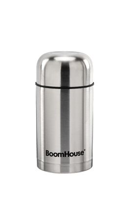 Термос 0,8 л для еды/напитков с широким горлом, BOOMHOUSE (БУМХАУС) WIDE, нержавеющая сталь SUS304, серебристый, 700319