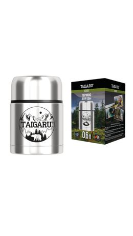 Термос 0,6 л для еды/напитков с широким горлом, нержавеющая сталь SUS304, TAIGARU (ТАЙГАРУ) FOOD, серебристый, 700324