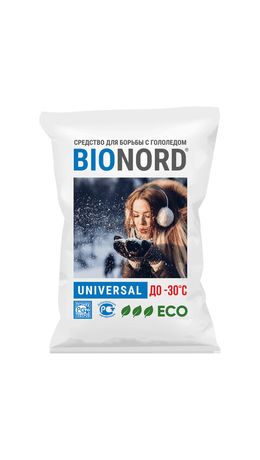 Реагент антигололедный 23 кг, BIONORD Universal, до -30 °С, хлорид кальция, мешок, МИНПРОМТОРГ