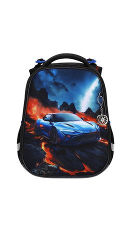 Ранец BRAUBERG PREMIUM, 2 отделения, с брелком, "Risky ride", 3D-панель, 38х29х16 см, 274394