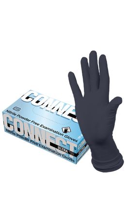 Перчатки нитриловые смотровые CONNECT ULTRA BLACK 50 пар (100шт), р-р L (большой), че, CON-UB-INT-03