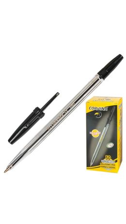 Ручка шариковая CORVINA (Италия) 51 "Classic", корпус прозрачный, узел 1 мм, линия 0,7 мм, черная, 40163/01
