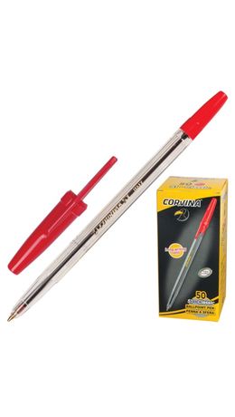 Ручка шариковая CORVINA (Италия) 51 "Classic", корпус прозрачный, узел 1 мм, линия 0,7 мм, красная, 40163/03