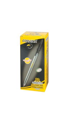 Ручка шариковая CORVINA (Италия) 51 "Classic", корпус прозрачный, узел 1 мм, линия 0,7 мм, черная, 40163/01