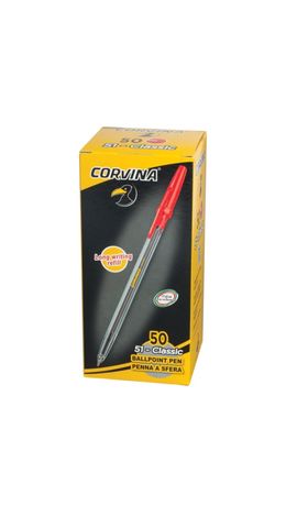 Ручка шариковая CORVINA (Италия) 51 "Classic", корпус прозрачный, узел 1 мм, линия 0,7 мм, красная, 40163/03