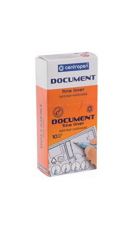 Ручка капиллярная CENTROPEN "Document", трехгранная, толщина письма 0,5 мм, черная, 2631/0,5