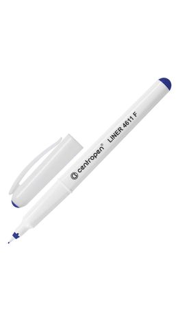 Ручка капиллярная CENTROPEN, трехгранная, корпус белый, толщина письма 0,3 мм, синяя, 4611/1С