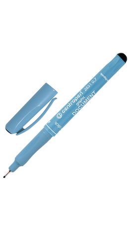 Ручка капиллярная CENTROPEN "Document", трехгранная, толщина письма 0,7 мм, черная, 2631/0,7