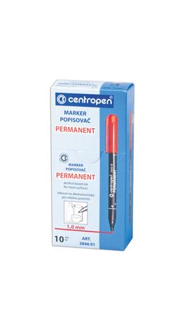 Маркер перманентный (нестираемый) CENTROPEN, тонкий наконечник, 1 мм, черный, 2846/1