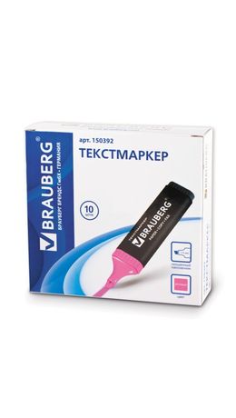 Текстмаркер BRAUBERG "Contract", классический, скошенный наконечник 1-5 мм, розовый, 150392