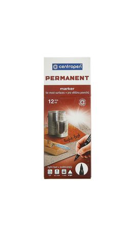 Маркер перманентный (нестираемый) CENTROPEN, трехгранный, круглый наконечник, 1 мм, синий, 2536/1C