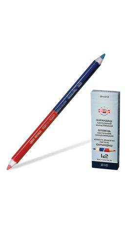 Карандаш двухцветный утолщённый KOH-I-NOOR, 1 шт., красно-синий, грифель 3,8 мм, картонная упаковка, 34230EG006KS