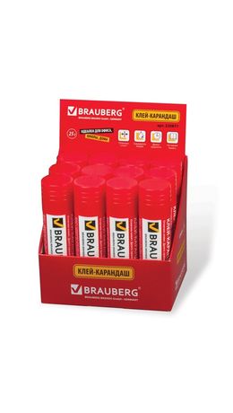 Клей-карандаш BRAUBERG, 25 г, 220871