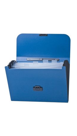Портфель пластиковый BRAUBERG "Energy", А4, 256х330 мм, 6 отделений, синий, 222572