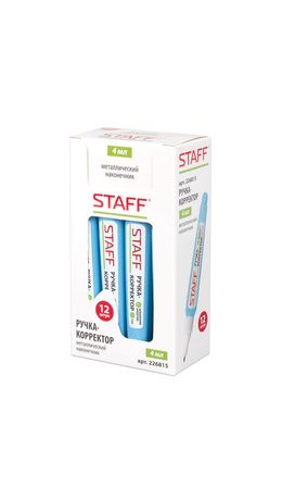 Ручка-корректор STAFF, 4 мл, металлический наконечник, 226815