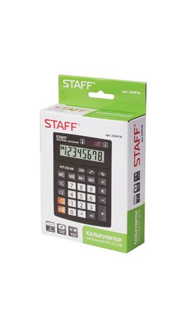 Калькулятор STAFF PLUS настольный STF-222, 8 разрядов, двойное питание, 138x103 мм, 250418
