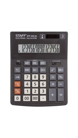 Калькулятор STAFF PLUS настольный STF-333, 16 разрядов, двойное питание, 200x154 мм, 250417