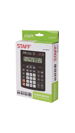 Калькулятор STAFF PLUS настольный STF-333, 12 разрядов, двойное питание, 200x154 мм, 250415